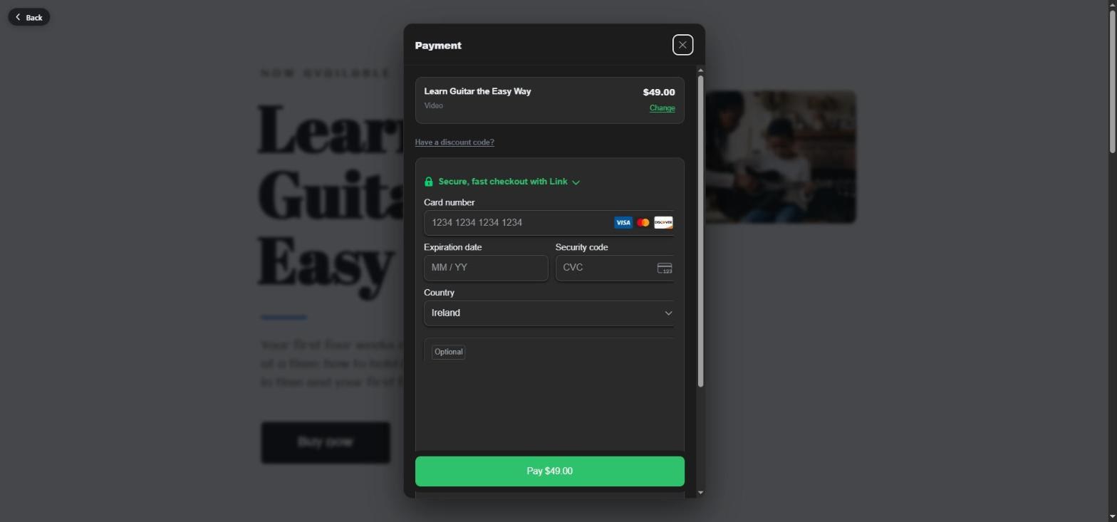 Buy now opens the checkout right on your page.